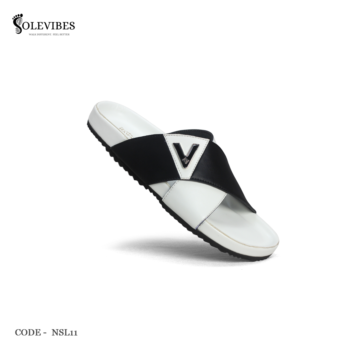 Comfort Arizona Sandal – NSL11-White-Black