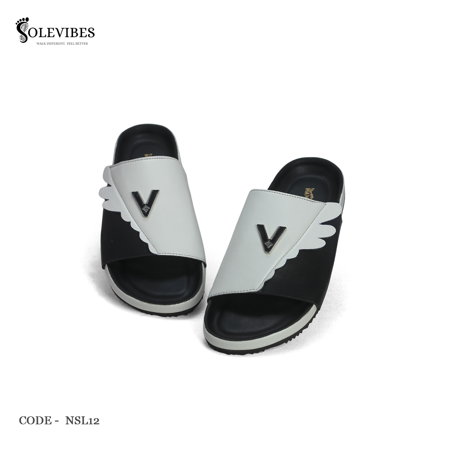 Comfort Arizona Sandal – NSL12-White-Black