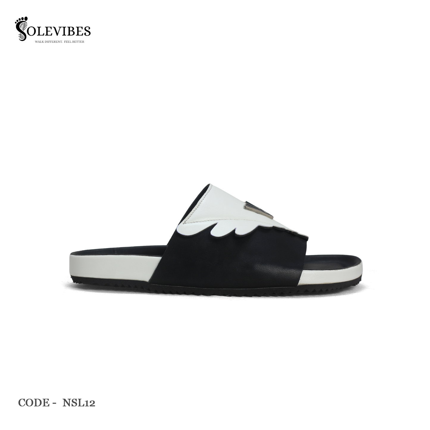 Comfort Arizona Sandal – NSL12-White-Black